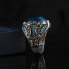 Aquamarine Stone 925 Sterling Silver Men's Ring