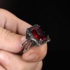 925 Sterling Silver Men's Ring with Zircon Stone