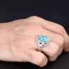 925 Sterling Silver Men's Ring with Turquoise Stone