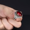 King Chain Model Zircon Stone 925 Sterling Silver Men's Ring