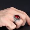 King Chain Model Zircon Stone 925 Sterling Silver Men's Ring