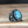 925 Sterling Silver Men's Ring with Turquoise Stone