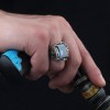925 Sterling Silver Men's Ring with Mystic Topaz Stone