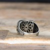 925 Sterling Silver Men's Ring with Agate Stone