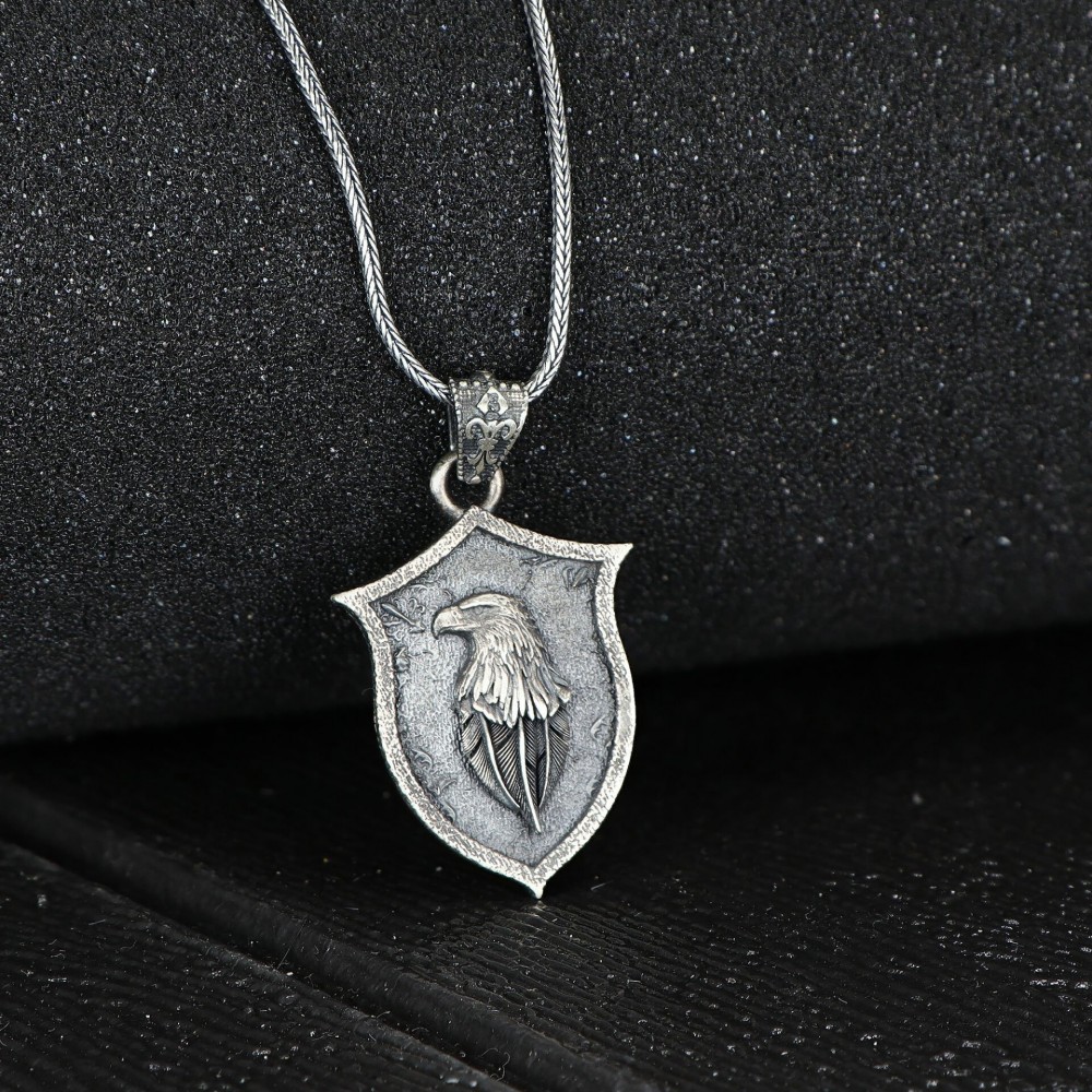 Eagle Model 925 Sterling Silver Men's Necklace