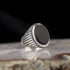 925 Sterling Silver Men's Ring with Onyx Stone