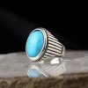 Turquoise Stone 925 Sterling Silver Men's Ring