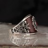 925 Sterling Silver Men's Ring with Agate Stone