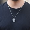 Wolf Model 925 Sterling Silver Men's Necklace
