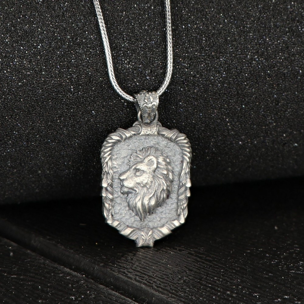 Lion Model 925 Sterling Silver Men's Necklace