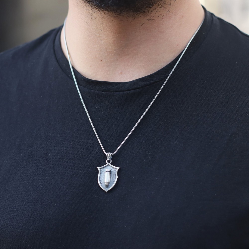 Bullet Model 925 Sterling Silver Men's Necklace