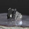 Revolver Model Zircon Stone 925 Sterling Silver Men's Ring