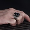 925 Sterling Silver Men's Ring with Mystic Topaz Stone
