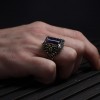 Hand Engraved  Model Amethyst Stone 925 Sterling Silver Men's Ring