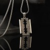 925 Sterling Silver Men's Necklace with Razor Symbol