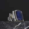 Sapphire Stone  Silver Men's Ring