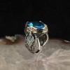 925 Sterling Silver Men's Ring with Blue Topaz Stone