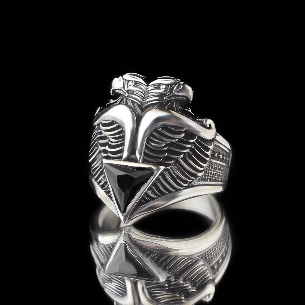 Double Headed Eagle 925 Sterling Silver Men's Ring