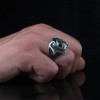 925 Sterling Silver Men's Ring with Mystic Topaz Stone