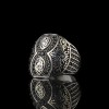 Hand Engraved  925 Sterling Silver Men's Ring