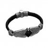 Hand Engraved Model 925 Sterling Silver Leather Bracelet for Men