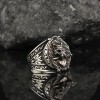 Antique Model Wolf Symbol 925 Sterling Silver Men's Ring