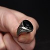 925 Sterling Silver Men's Ring with Onyx Stone
