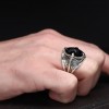 925 Sterling Silver Zircon Stone Men's Ring