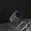 925 Sterling Silver Sapphire Stone  Men's Ring